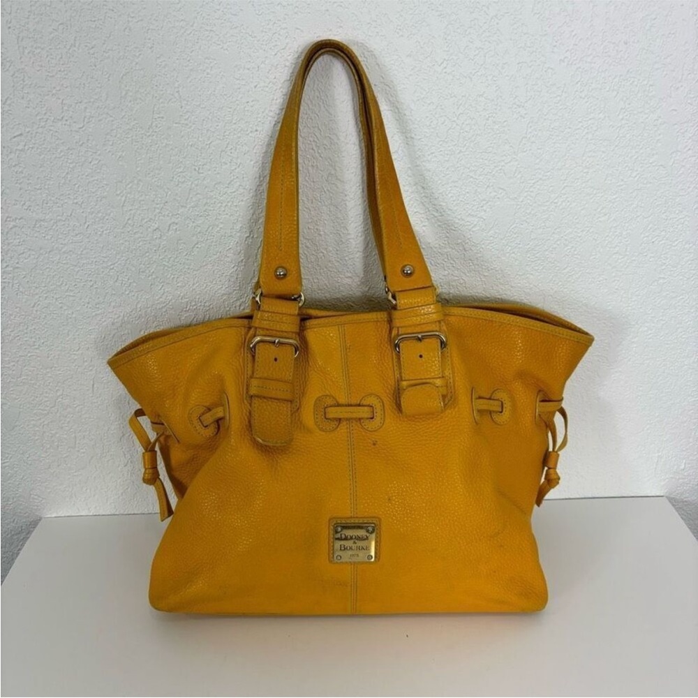Dooney & Bourke Yellow Leather Large Oversized Tote Bag